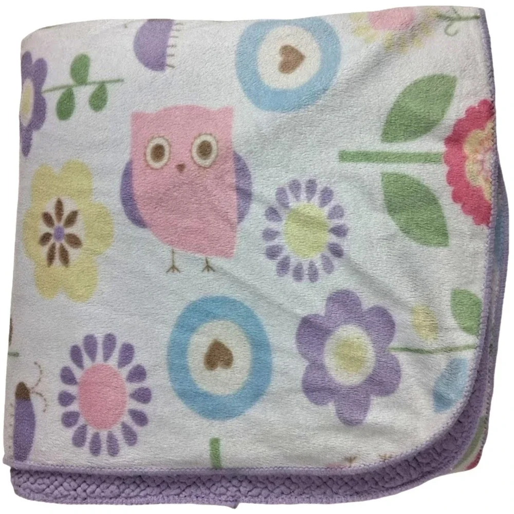 Circo Purple Sherpa Baby Blanket Owl Flower Bug Security Girl Target
